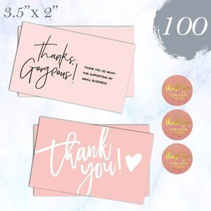 100 Pcs. Thank you Cards & Stickes Bundle